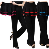 新款 裙长裤 莫代尔跳舞裤 拉丁舞裤 广场舞服装 裤 裙裤 舞蹈穿 子女