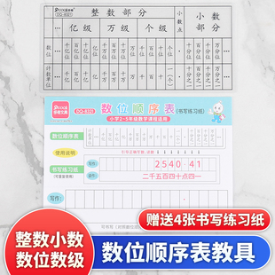数位顺序表认识整数小数点数位数级学习计数单位小学生数学教具