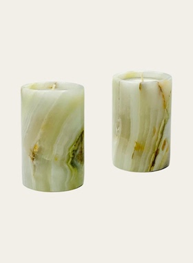 天然大理石轻奢桌面装饰摆件烛台