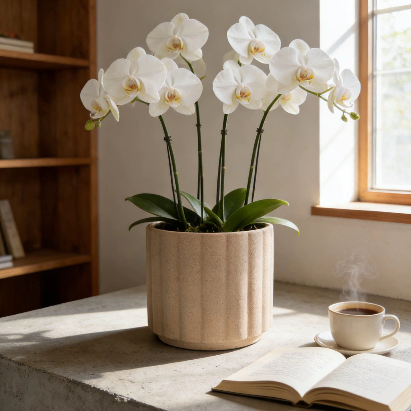 北欧陶瓷浮雕花冰裂釉蝴蝶兰花盆复古家居软装轻奢艺术透气简约