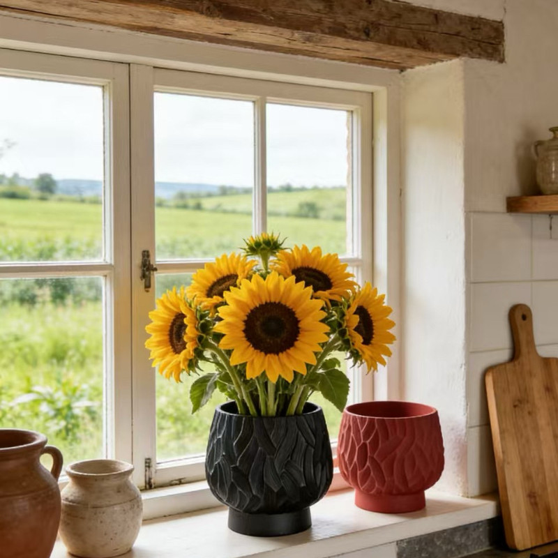 北欧极简镁泥花盆家居软装客厅阳台侘寂风落地仿水泥大号花盆花插,鲜花速递/花卉仿真/绿植园艺,花盆,淘宝优惠券,粉丝福利购,淘宝优惠卷