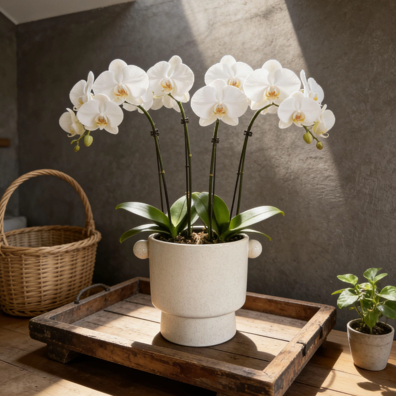 北欧陶瓷浮雕花冰裂釉蝴蝶兰花盆复古家居软装轻奢艺术透气简约