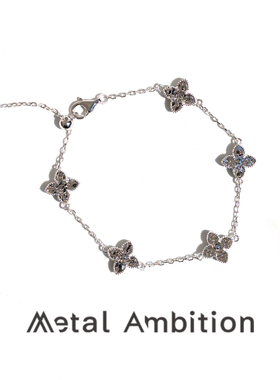 纯银碎冰冰四叶草手链