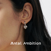 纯银爱心耳钉女小众设计轻奢气质大气耳环2025新款 爆款 高级感耳饰