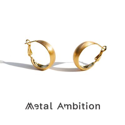 银针S925独特夸张金属素圈高级感