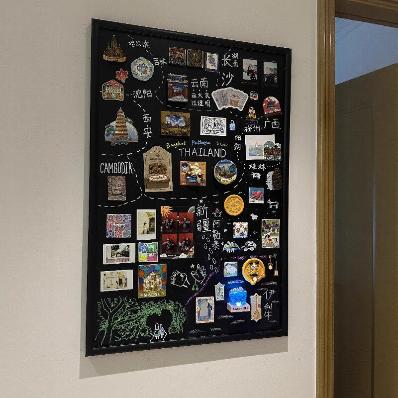磁吸板冰箱贴展示板小黑板化妆品收纳板展示架吸磁吧唧谷子收集架