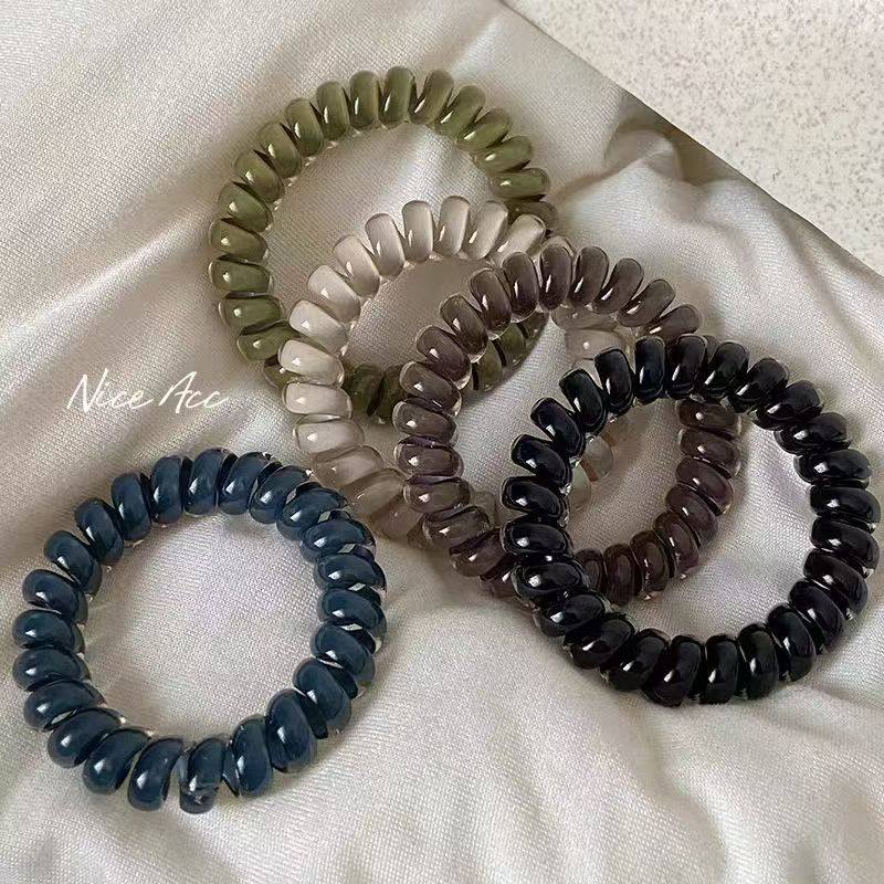 四季果冻电话线学生女无痕马尾发圈头绳耐用弹簧新品百搭马尾发绳