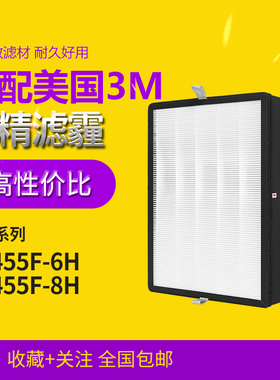 适配3M空气净化器KJ5206-SL/5208-GD滤芯KJ455F-6\455F-8H过滤网