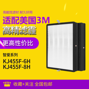 455F 5208 8H过滤网 GD滤芯KJ455F 适配3M空气净化器KJ5206