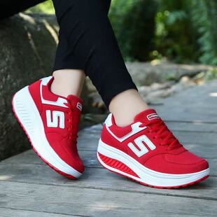 中国梦之队摇摇鞋女2025春秋网面休闲跑步旅游鞋厚底运动鞋跳操鞋