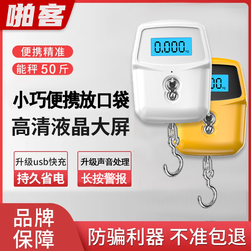 迷你手提称电子秤家用25kg挂秤快递吊勾称便携式买菜秤高精度小称