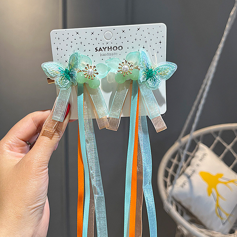 古风女童蝴蝶蝴蝶飘带发饰