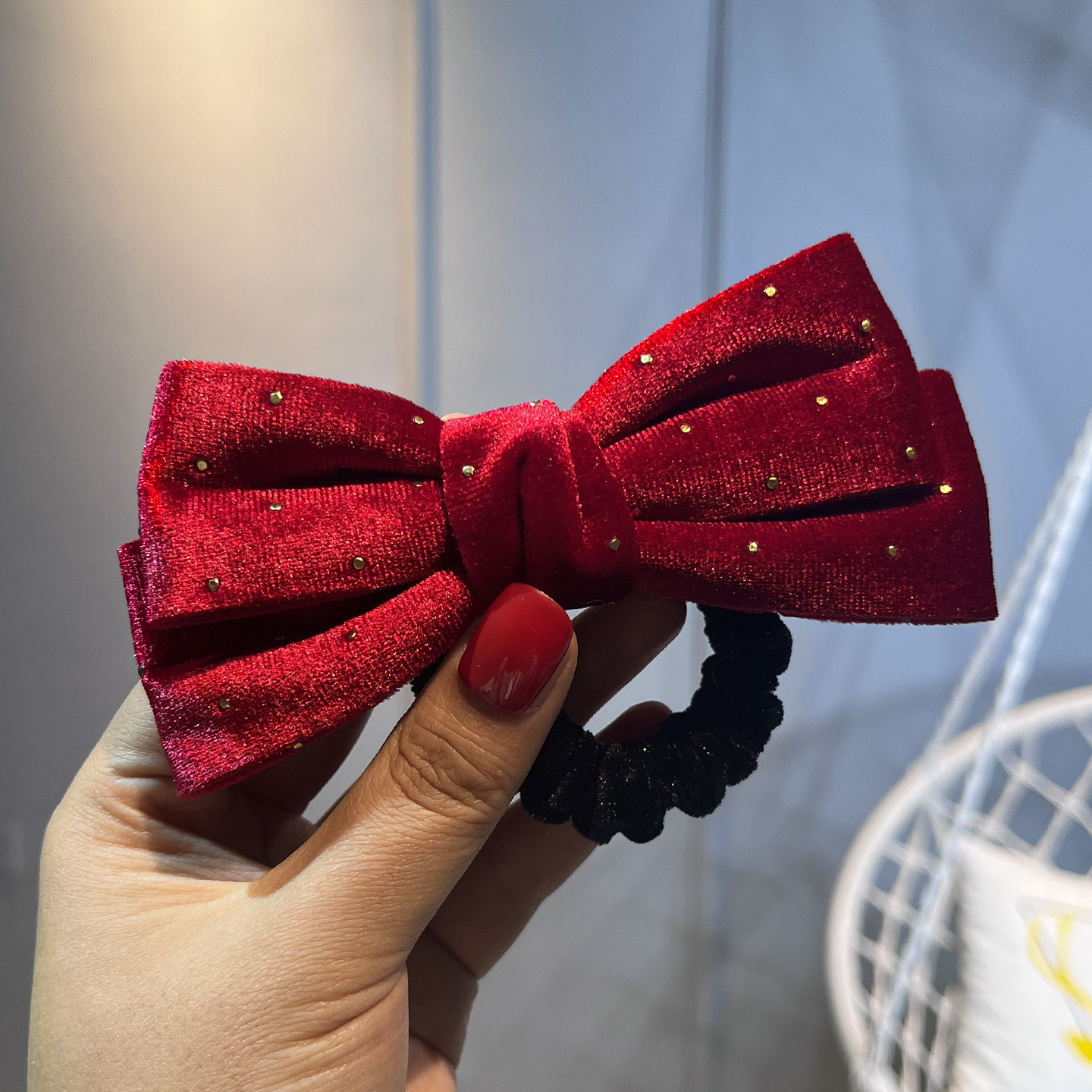 韩国进口丝绒烫金蝴蝶结发夹头饰儿童头绳扎丸子头发圈饰公主顶夹,童装/婴儿装/亲子装,发饰,淘宝优惠券,粉丝福利购,淘宝优惠卷