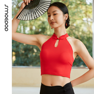 水沐伊朵中国风蕾丝美背背心