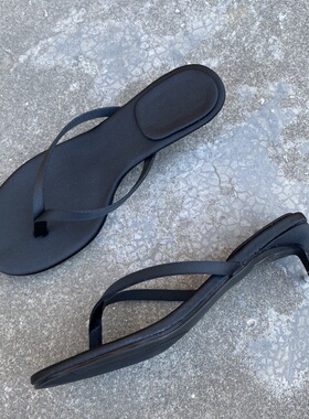 外贸大码鞋小众设计感低跟人字拖鞋夏百搭露趾夹脚外穿性感凉拖女