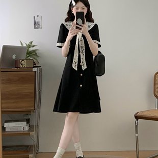 法式 实拍大码 新款 女装 复古蕾丝拼接气质显瘦高级感连衣裙 2025夏季