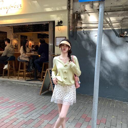 Realzz official 一甯章章 清甜莫吉托 千金少女提花蕾丝波点半裙