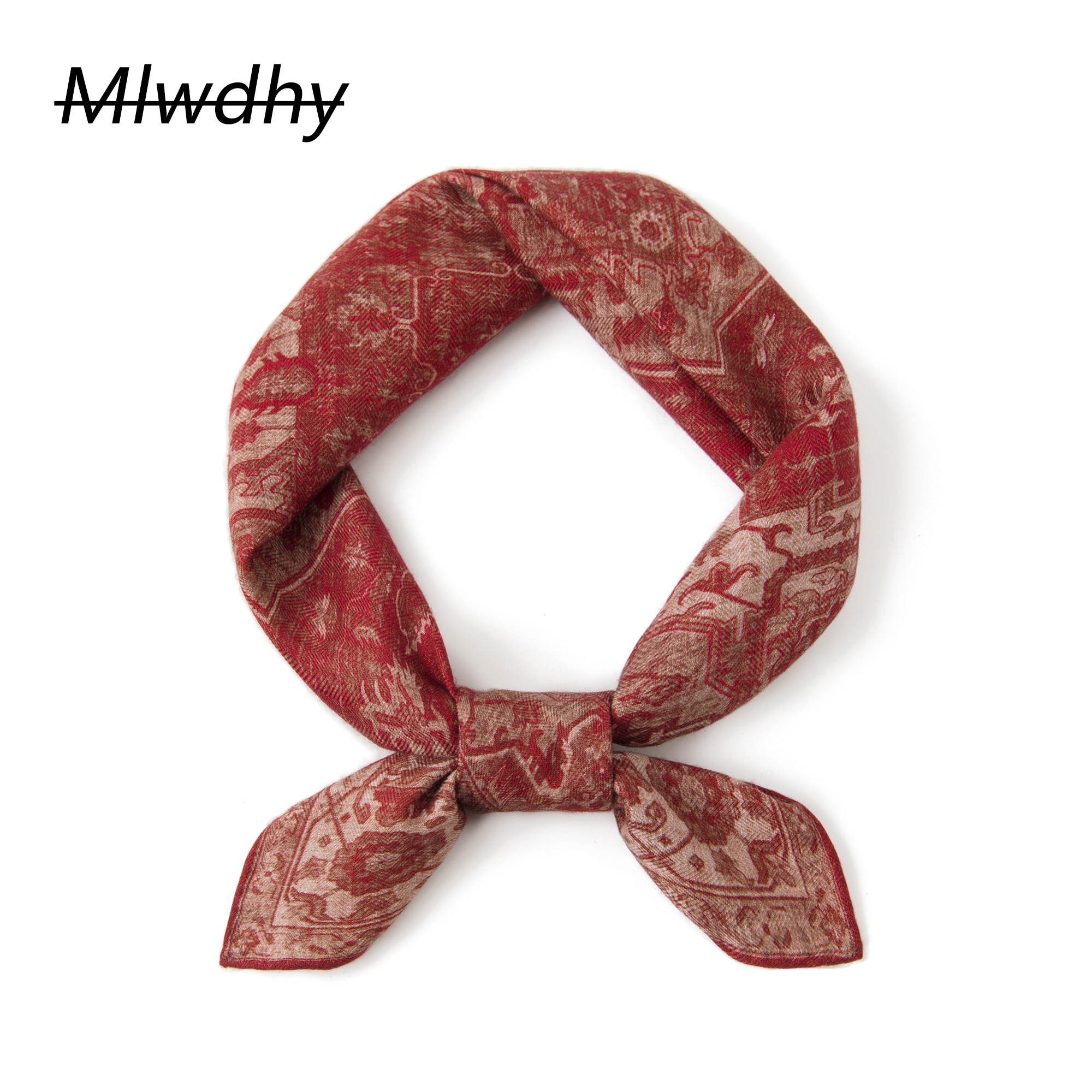 男士复古做旧红色经典花纹围巾