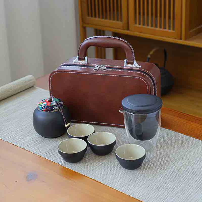 轻奢户外旅行茶具套装便携式快客杯一壶四杯高档节日纪念礼品批发