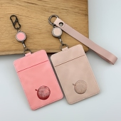 年轻礼品金属伸缩扣门禁卡套公交饭卡扣挂包印刷手腕绳可定做logo