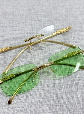 ins原宿复古无框小方框墨镜男