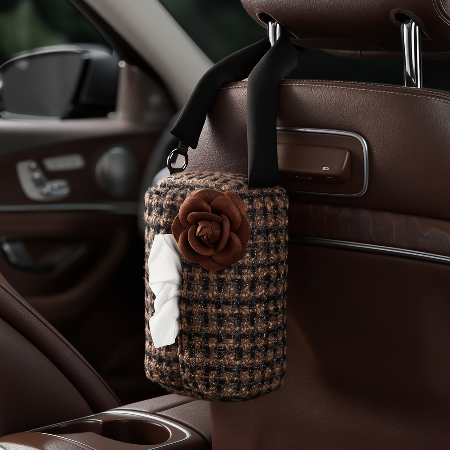 琥珀棕香风车载纸巾盒女汽车抽纸盒车用内饰创意女神车内装饰用品