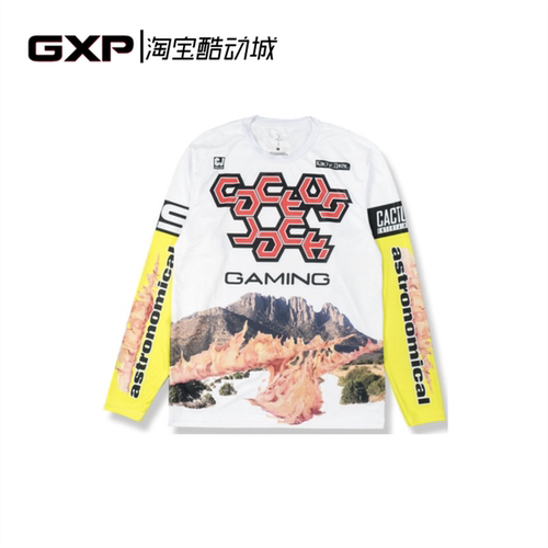 Travis Scott Cactus Jack CJ gaming 字母印花圆领套头长袖T恤