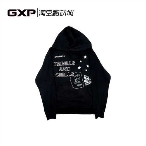 Travis Scott Cactus Jack Astro World系列卡通印花连帽卫衣帽衫