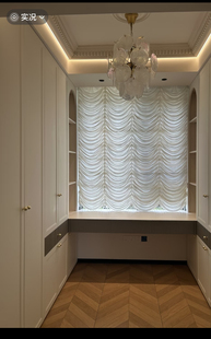 法式复古中古轻奢高级感主卧餐厅装饰升降帘奥地利帘气球帘罗马帘