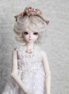 菲贝尔高温丝假发.bjd1/3分l铃兰色棕色长卷毛现货FBE683