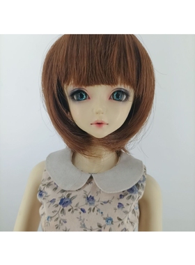 BJD/SD娃娃假发 可儿假发 高温丝bjd齐刘海假发 厂家直销 FBE030