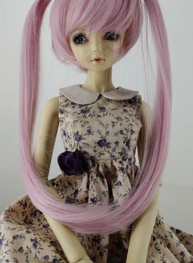 BJD/SD娃娃假发 斜刘海 双马尾可爱高温丝 假发FBE908