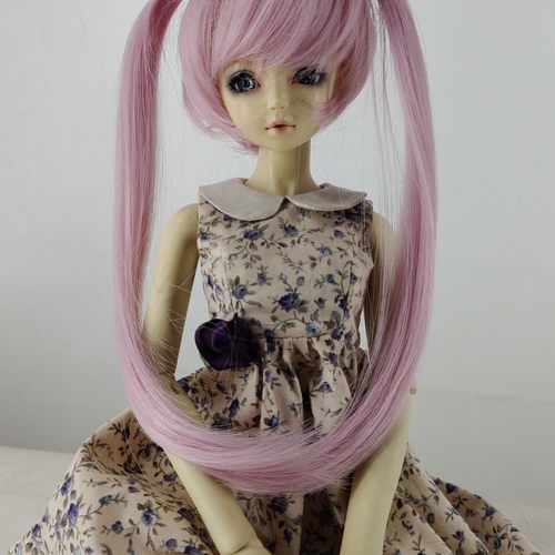 BJD/SD娃娃假发 斜刘海 双马尾可爱高温丝 假发FBE908