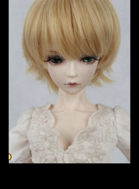 BJD/SD 娃娃 假发/高温丝 假毛 反翘短发 金黄色 1/3 1/4 1/6