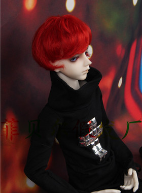 bjd娃娃假发 1/3娃娃短发 红色王子短发 英伦卷 厂家直销 FBE095
