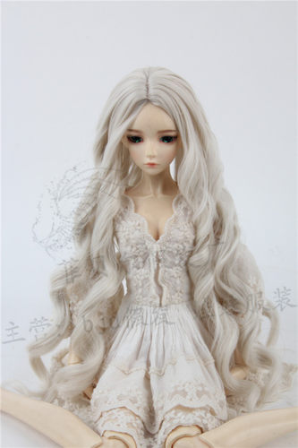 sd bjd娃娃假发中分波浪卷发 中长发高温丝（不含娃娃衣服）