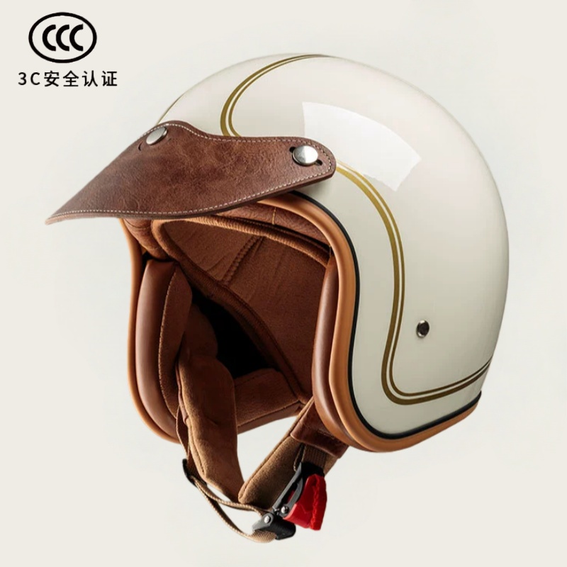 新国标小盔体复古头盔4/3半盔