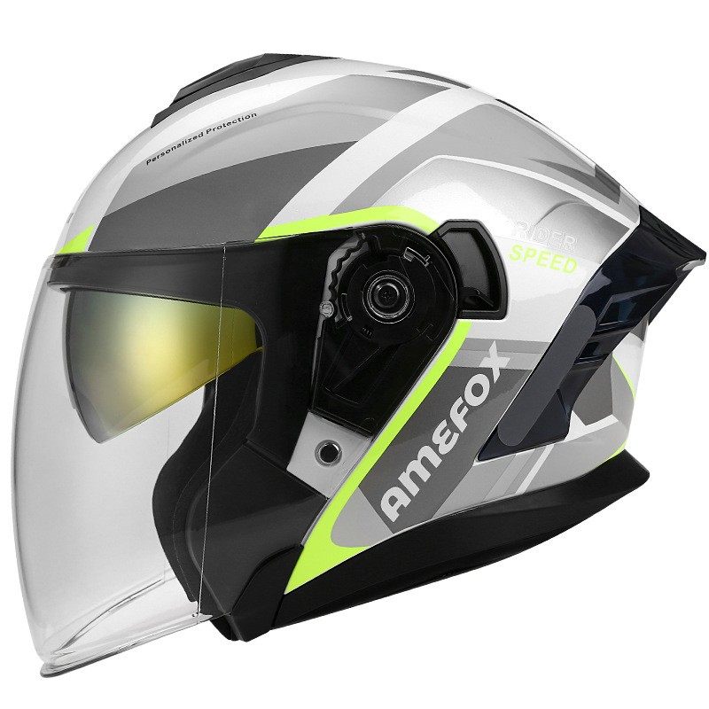 摩托车3/4头盔骑行头盔双镜摩托车头盔电动车踏板骑行头盔帽,摩托车/装备/配件,其他摩托车用品,淘宝优惠券,粉丝福利购,淘宝优惠卷