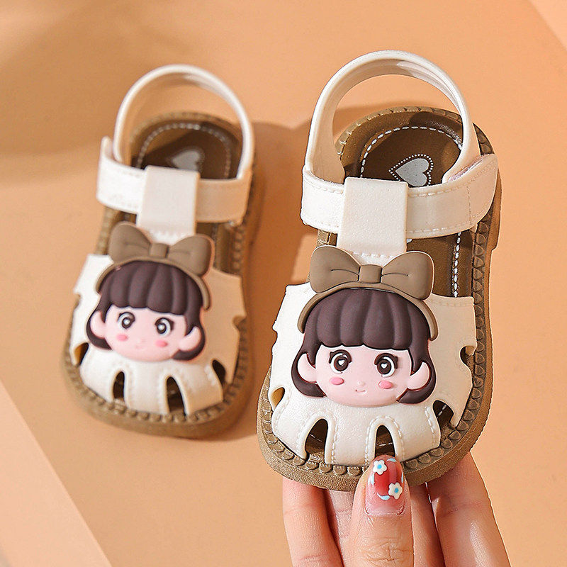 夏季新款女童包头凉鞋卡通软底防撞魔术贴学步鞋,童鞋/婴儿鞋/亲子鞋,凉鞋,淘宝优惠券,粉丝福利购,淘宝优惠卷