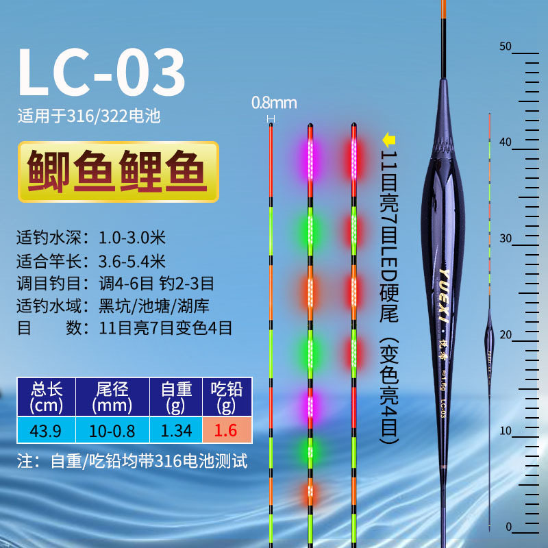 两用鲫鲤黑坑灵敏轻口硬尾夜光漂
