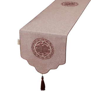 桌旗新中式茶几旗禅意防水茶席茶台布长条茶旗茶桌垫布电视柜盖布