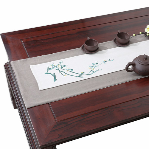 艺必旭中式茶道手工麻茶具麻布