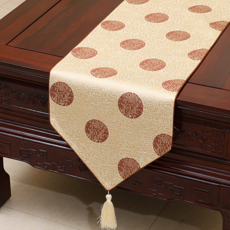 艺必旭中式田园桌旗桌布茶几布床旗柜旗桌垫长餐桌布欧式布艺定制