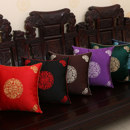 抱枕沙发田园简约刺绣靠垫办公室腰枕床上靠背汽车护腰靠垫抱枕套