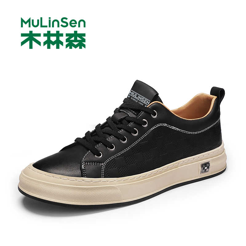 木林森皮鞋男款潮流鞋子百搭板鞋