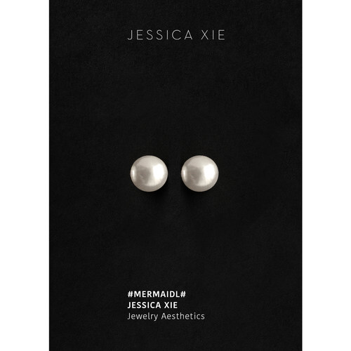 JX I Mermaid 美人鱼 INS韩国博主正圆大灯泡珍珠S925银耳环耳钉