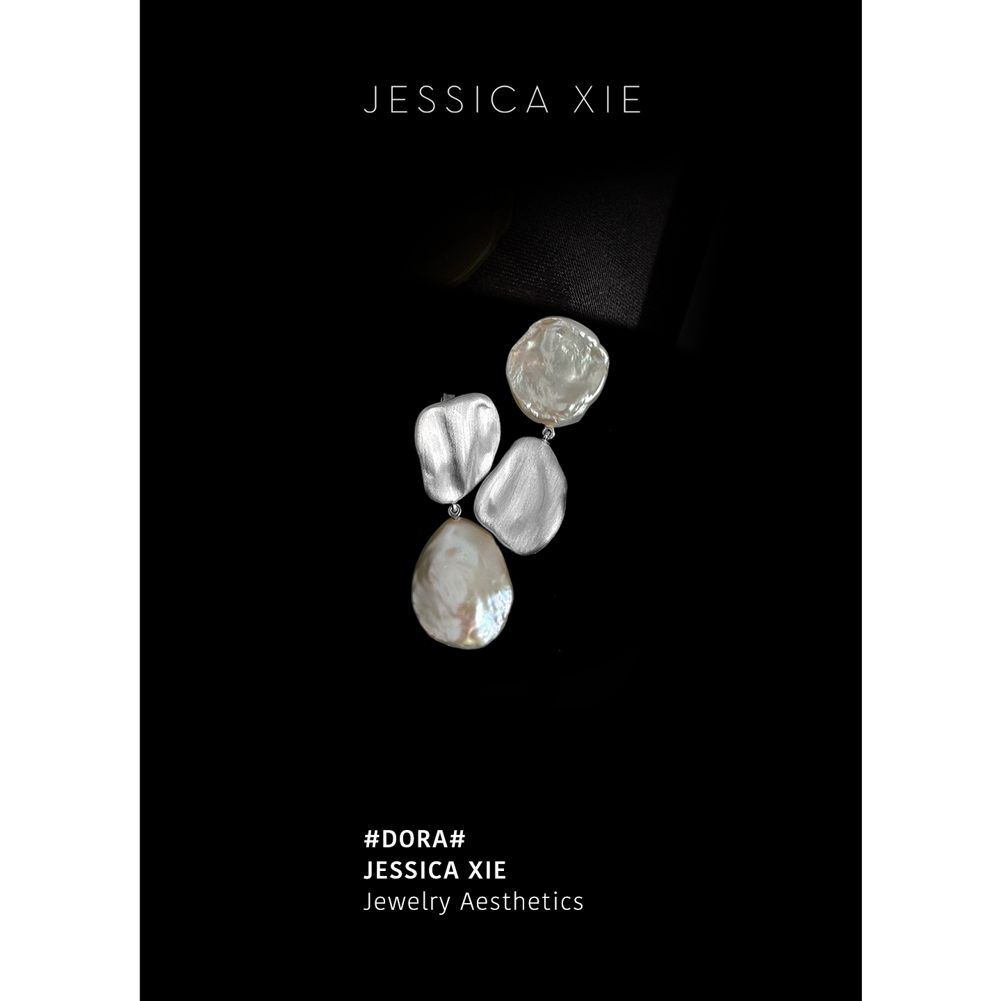 JX I 多拉 巴洛克珍珠艺术鸳鸯耳环中古设计气质耳饰巴恩风耳钉