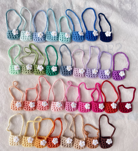 小红书同款成品手工钩织网格BJD娃包棉花娃娃labubu公仔包斜挎包