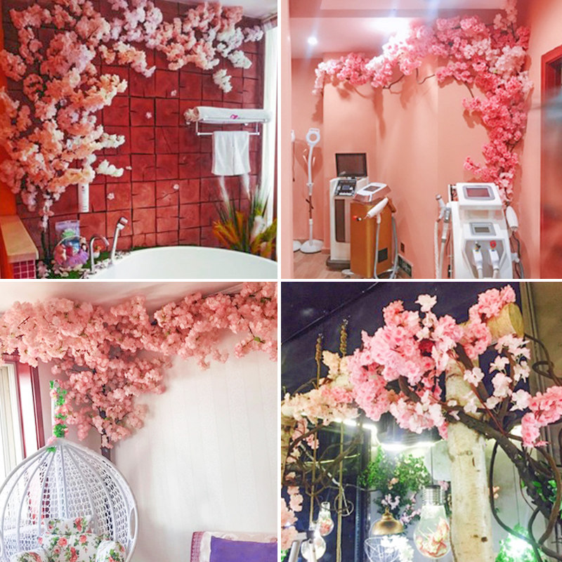 仿真樱花树藤树叶墙面植物装饰室内客厅假花藤条仿真树塑料树枝|msdalam kategori Aksesori rumah, pasu/bunga/bunga tiruan/perhiasan imitasi, bunga tiruan/bunga tiruan - dari Buy2taobao.com untuk memberikan perkhidmatan ejen Taobao profesional membeli