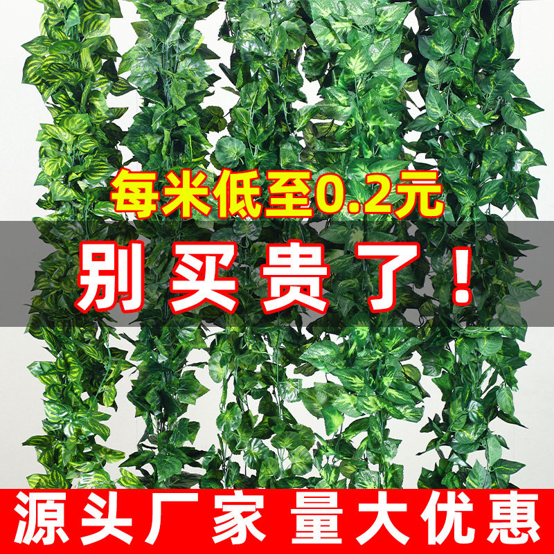 仿真葡萄叶藤条藤蔓植物树叶子管道吊顶装饰花藤假花塑料绿叶缠绕
